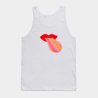 Red lips rainbow tongue Tank Top